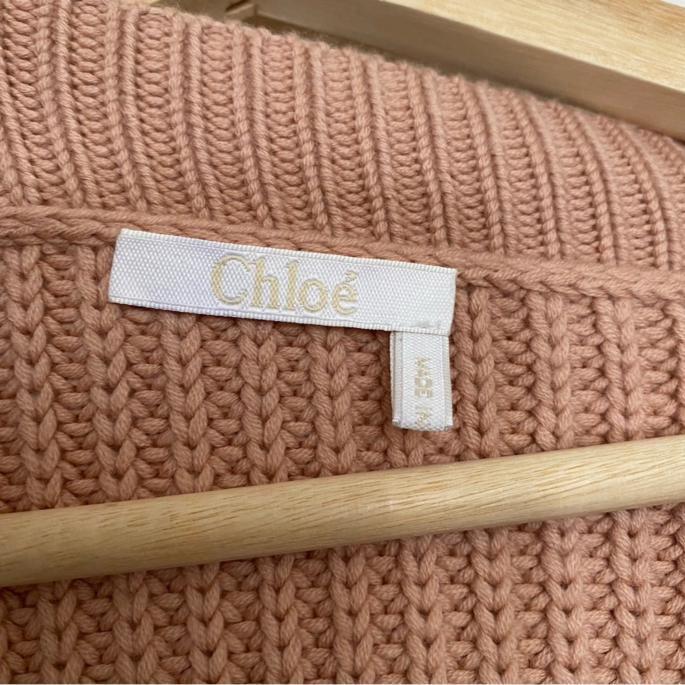 Chloe Pink Pocket V-Neck Sweater - Picture 3 of 4